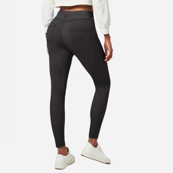 Good American Tummy Control Stretchy High Waisted Pull On Black Skinny Jeans - Picture 2 of 5